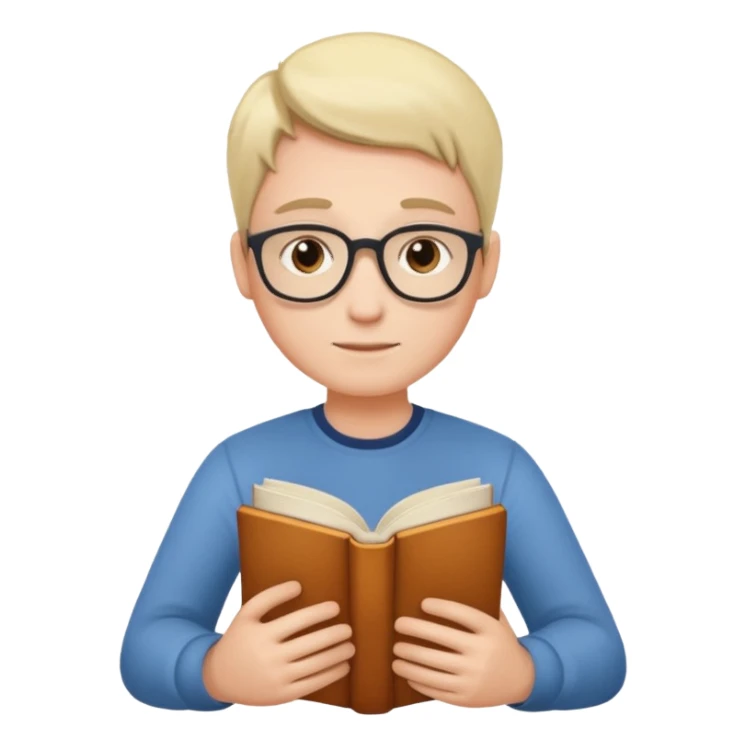 Reader + stack of books sticker