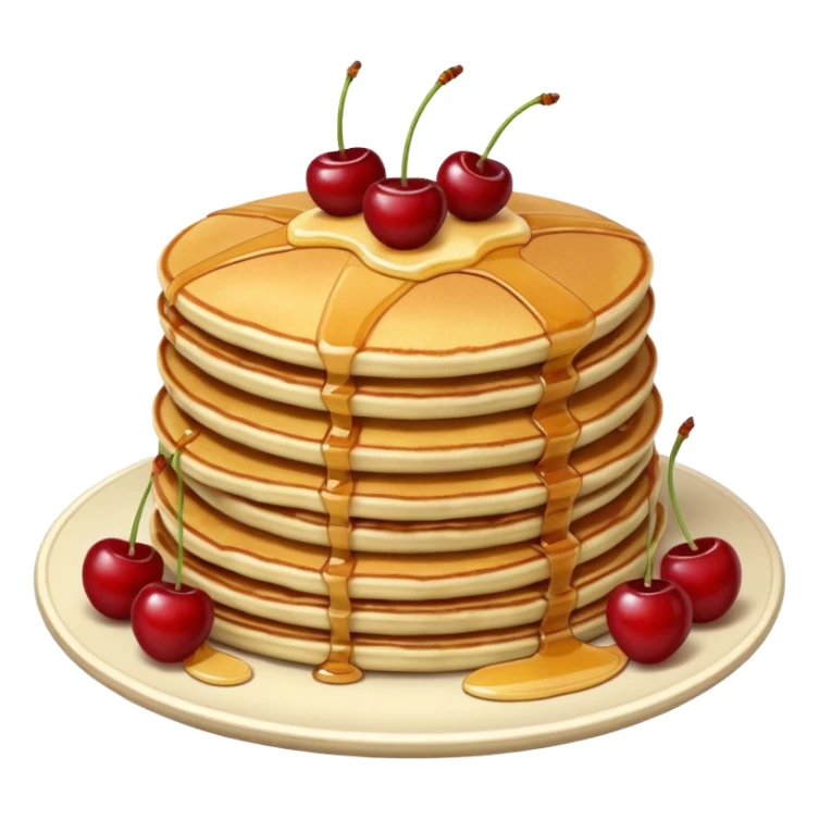 Pancakes with cherries  sticker