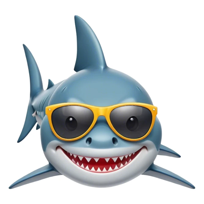 Shark with sunglasses sticker