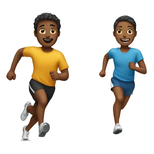 two people running together sticker
