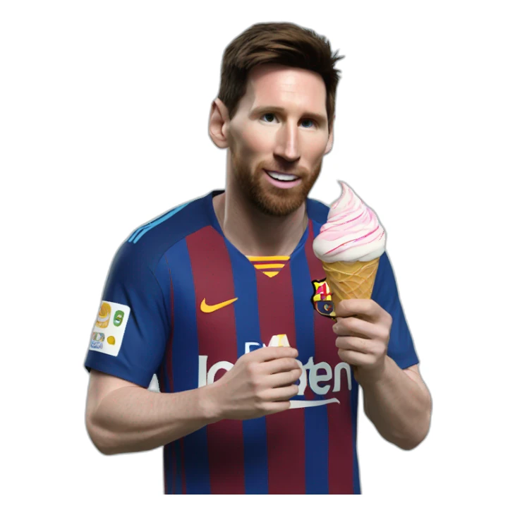 messi eating ice cream sticker