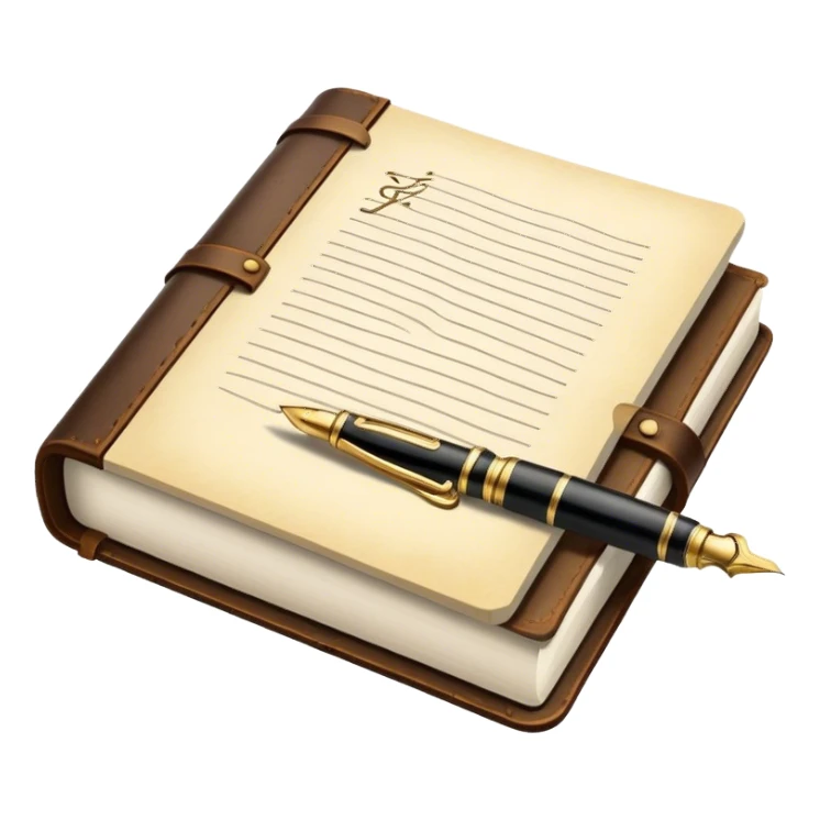 Journal with a fountain pen sticker