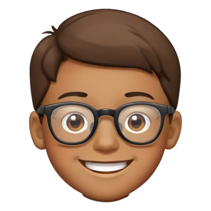 smiling boy with glasses poster sticker