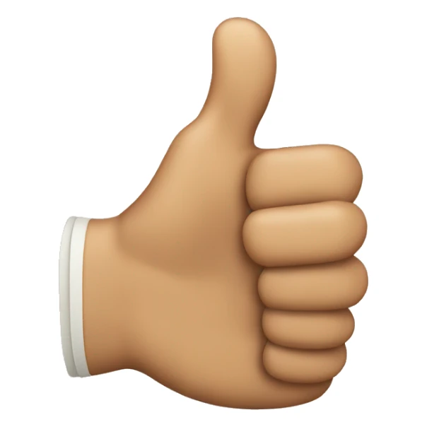 Thumbs up hand only with tiger skin sticker