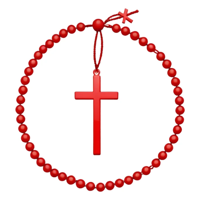 10 beads on a string in a circle with a cross attached sticker