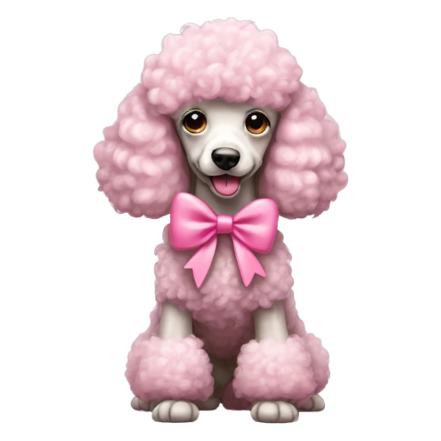 Pink poodle with pink bow sticker