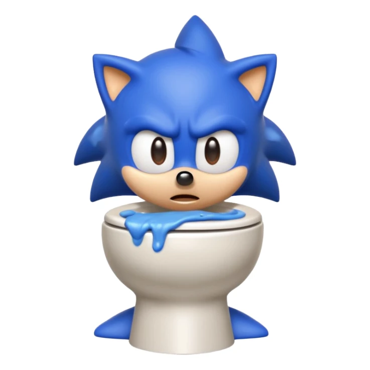 Sonic pooping on toilet sticker