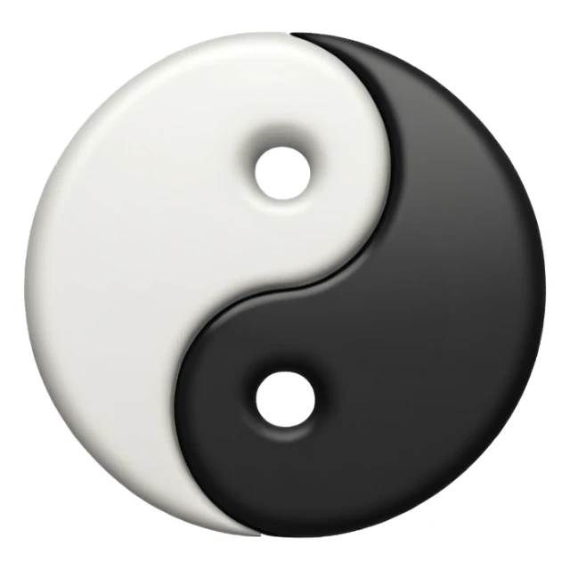 Genera el Jin yang en blanco y negro sticker