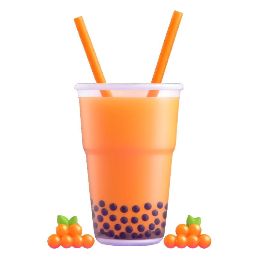 Bubble tea with tapioca pearls sticker