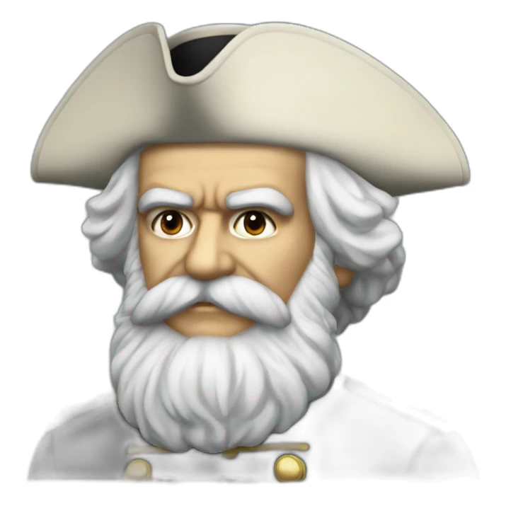 karl marx in bicorne hat sticker