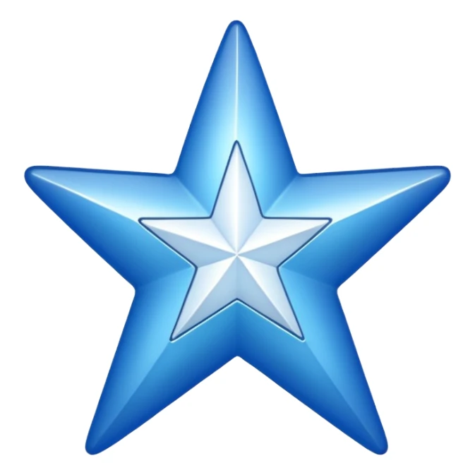 Create a verified badge a blue star with a white verified  sticker
