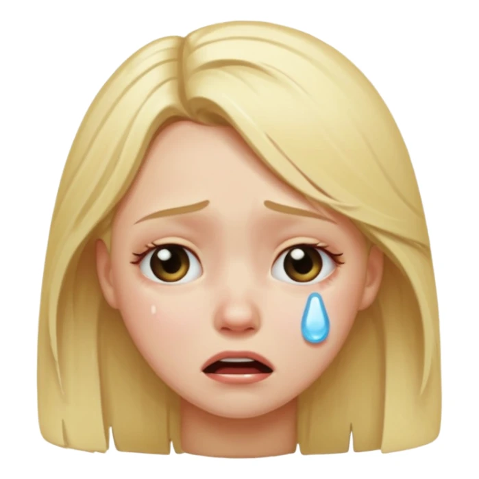 Blonde girl crying sticker