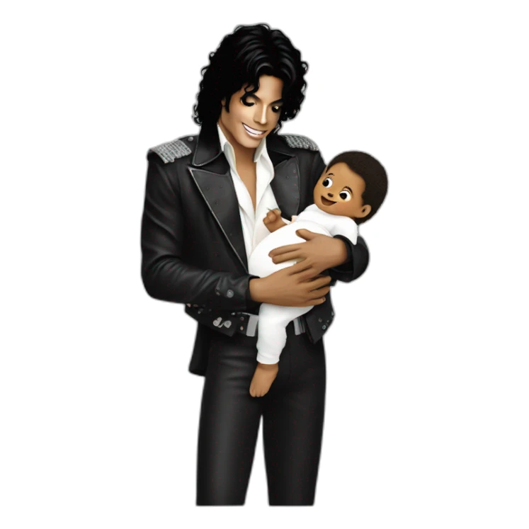 Michael Jackson with baby sticker