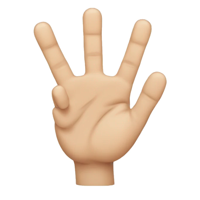 hand showing 4 fingers sticker