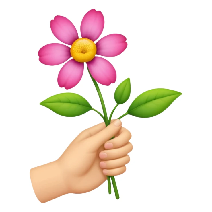 Make an emoji with a flower in a hand sticker