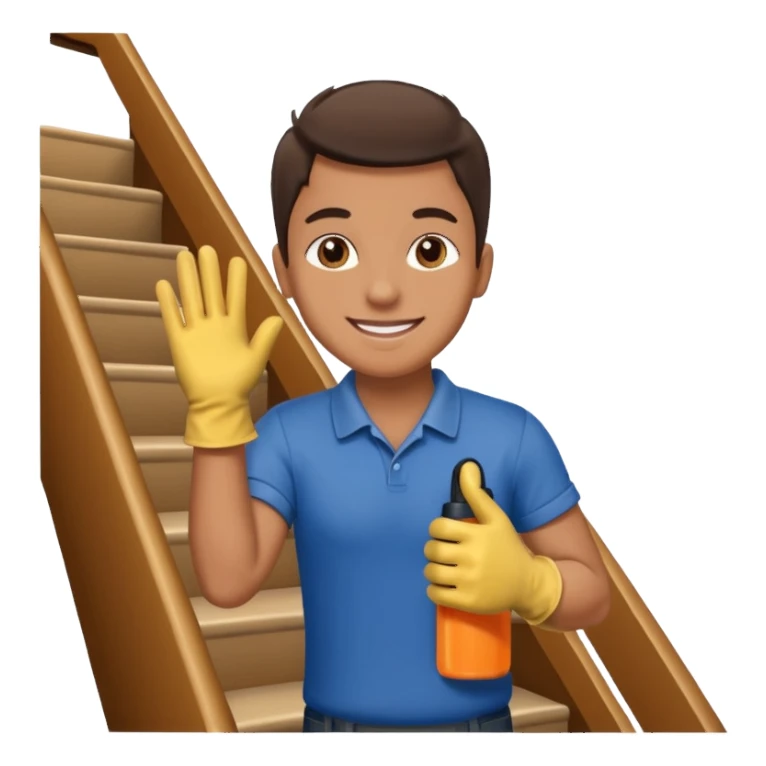 Apartment Mover, Stair Spotter with gloves. sticker