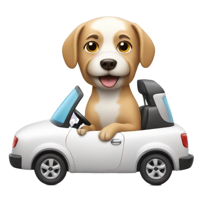 Dog driving car sticker