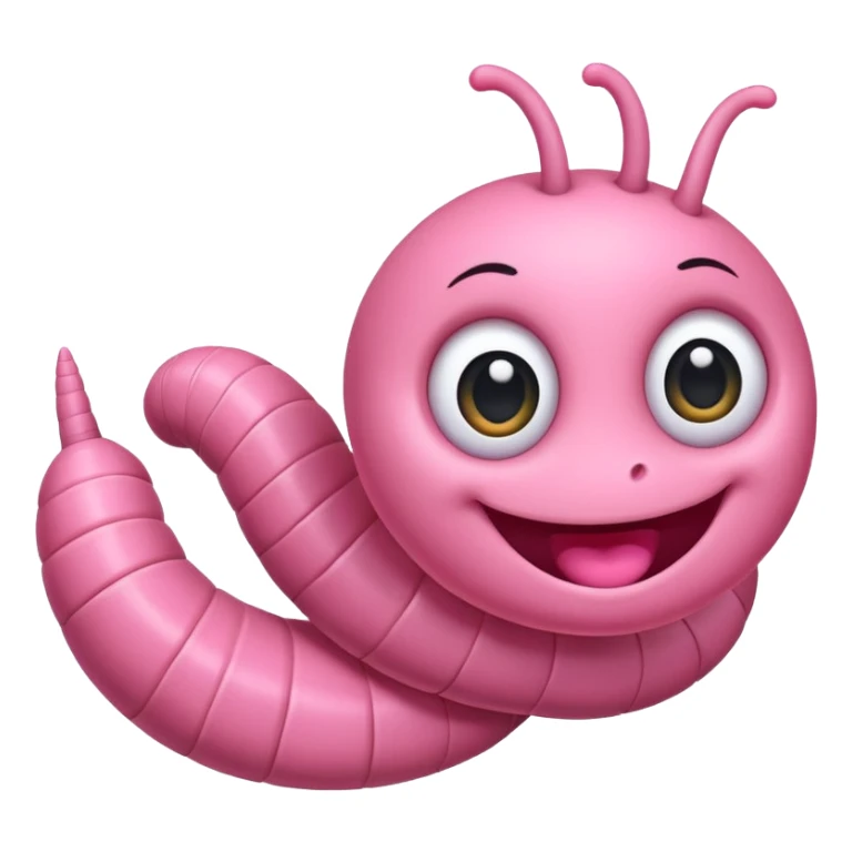 cute worm with big eyes sticker
