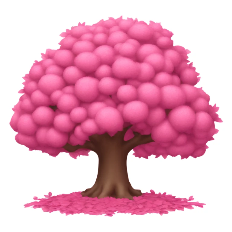 Pink tree covered with pink leaves  sticker