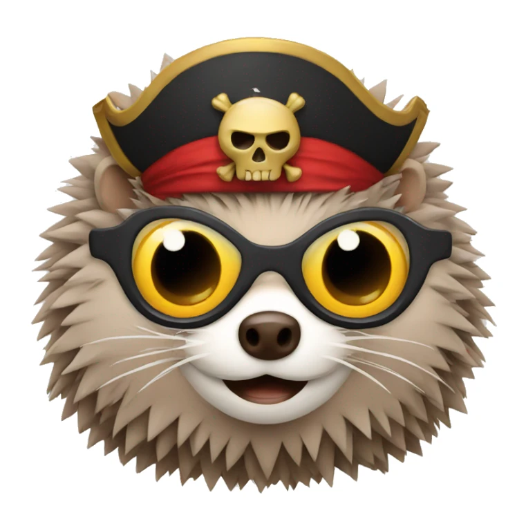 hedgehog pirate AND eye patch sticker
