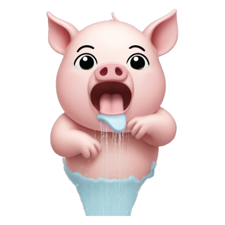 a pig singing in the shower sticker