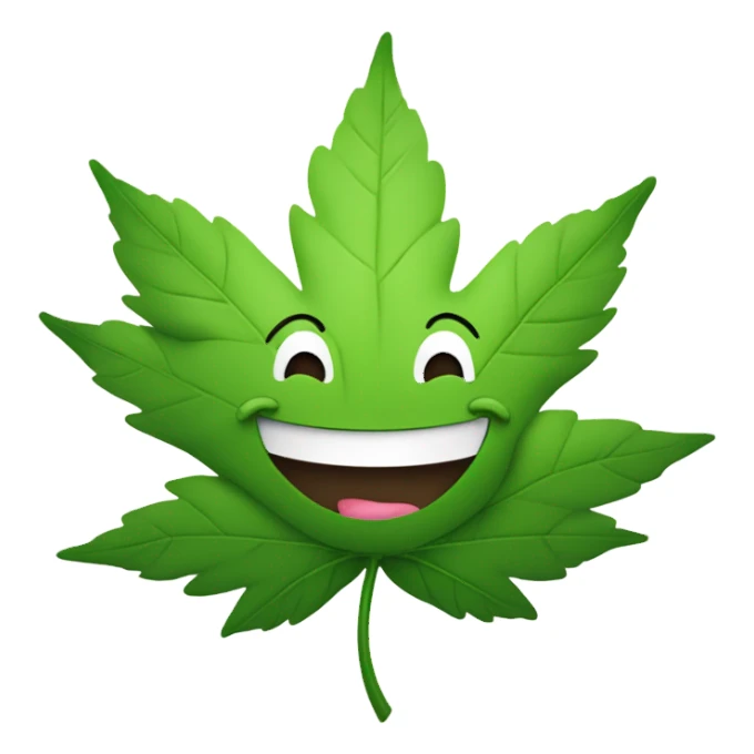 Weed leaf laughing emoji sticker