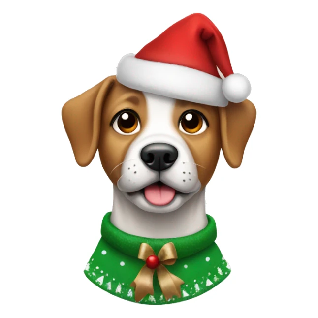 Dog wearing Christmas clothes sticker