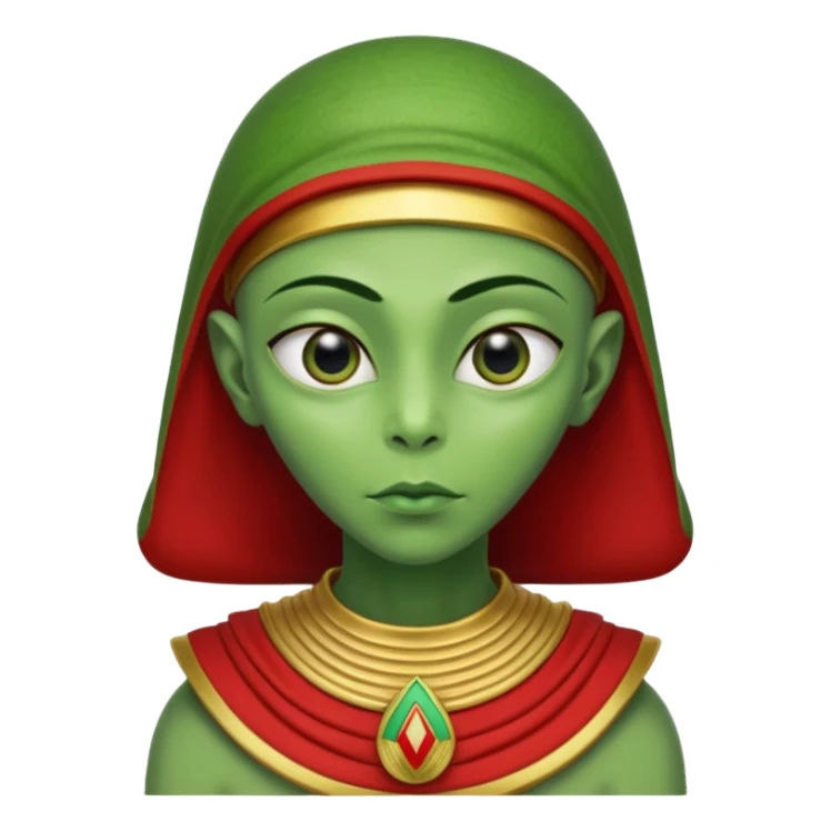 alien, wearing egypt cccp custome, half body sticker