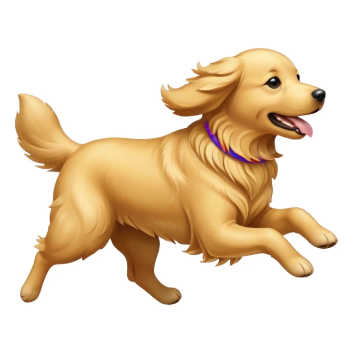 Golden retriever running fast sticker