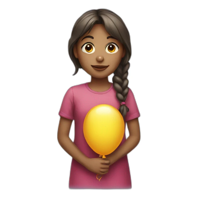 girl holding ballon sticker