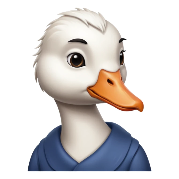 goose portrait with emo bangs sticker