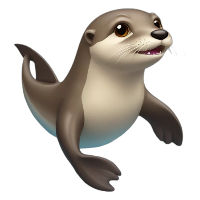 Loutre sur un requin sticker