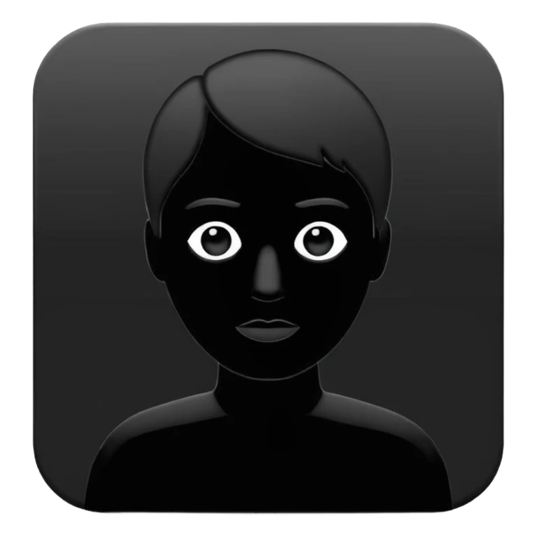 Minimalistic flat vector icon, iOS style, thin black outline on white background. Person silhouette. Black, completely monochrome, matte.  sticker