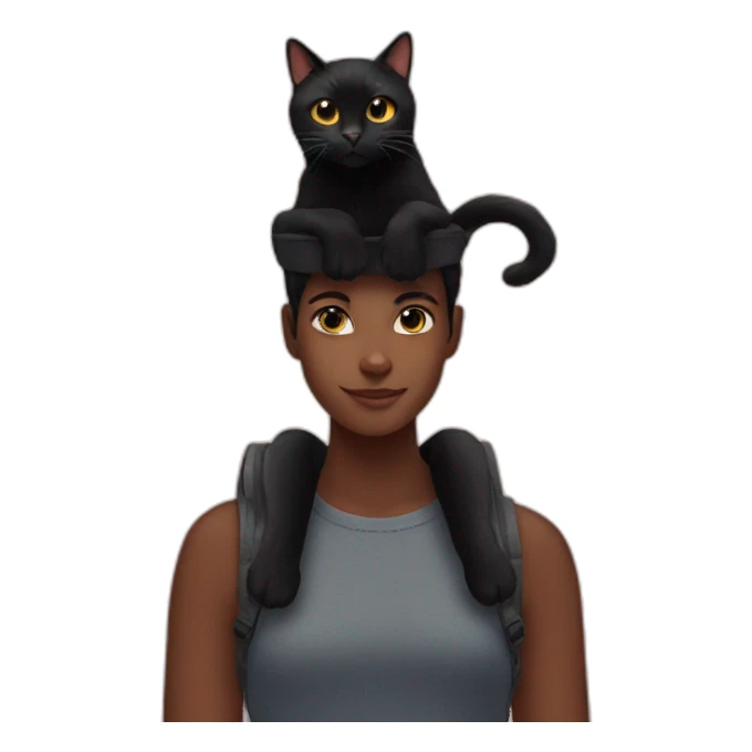 black cat on my shoulders sticker