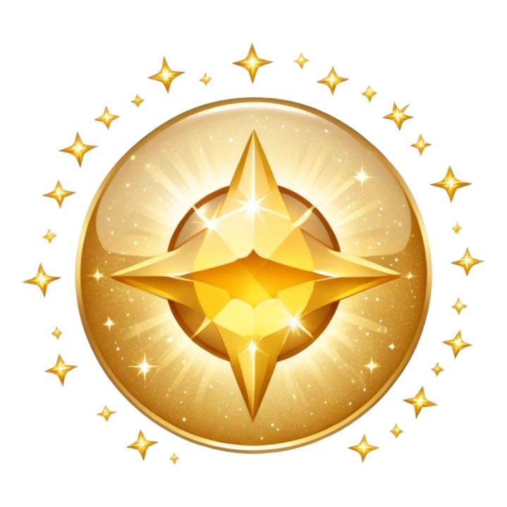 shiny sparkle icon surrounded by extra sparkles sticker