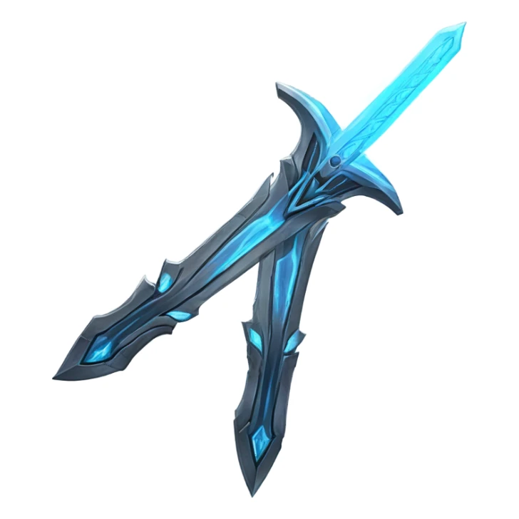 sci-fi multiblade sword-with-blue-ray-blade sticker