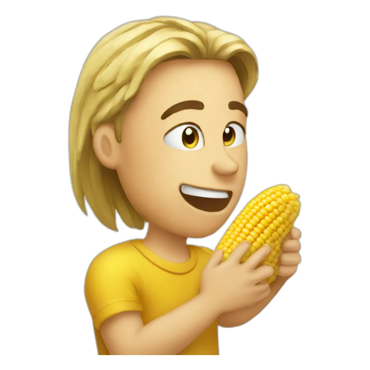 Human eating corn sticker