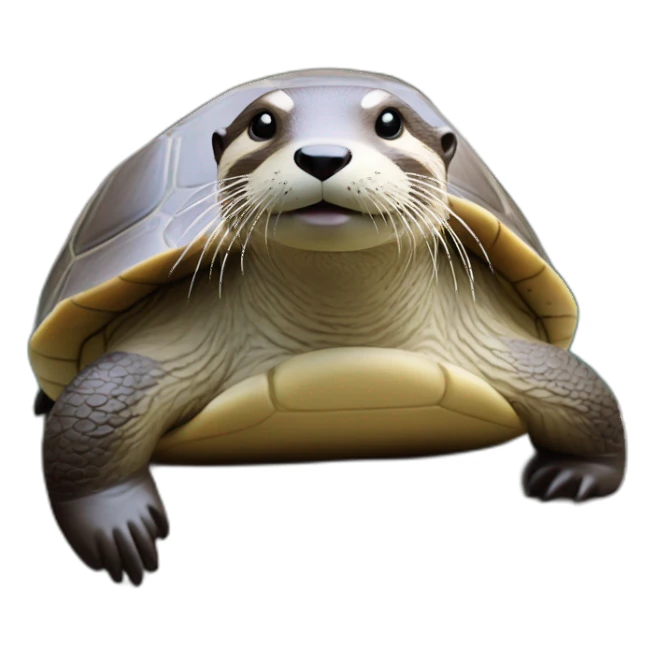 Une loutre sur une tortue sticker