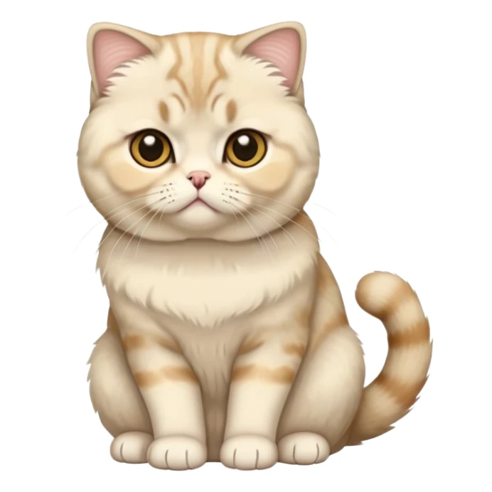 Scottish Fold cat full body sitting sticker