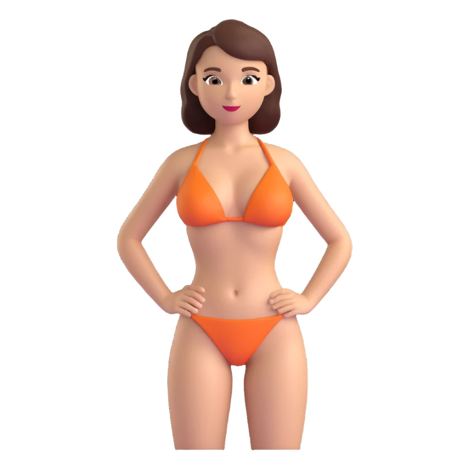 woman in bikini posing as model, simple background sticker