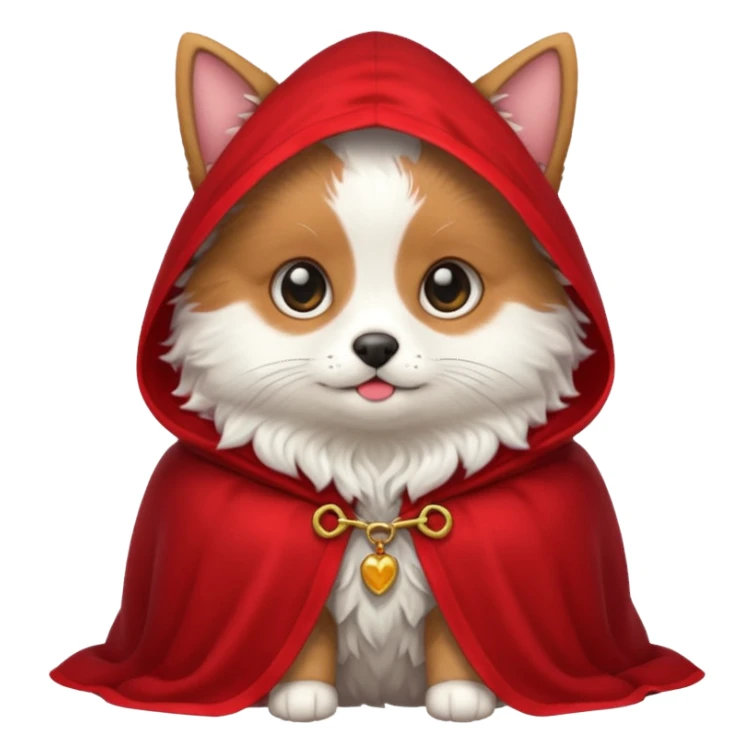 Pet in red cloak sticker