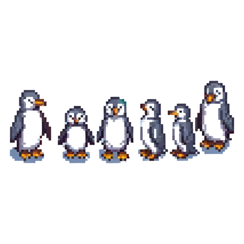 5 penguins sticker