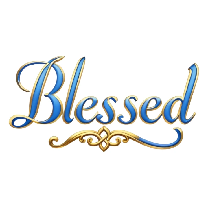blue word "blessed" sticker