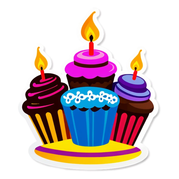 Birthday cakes sticker