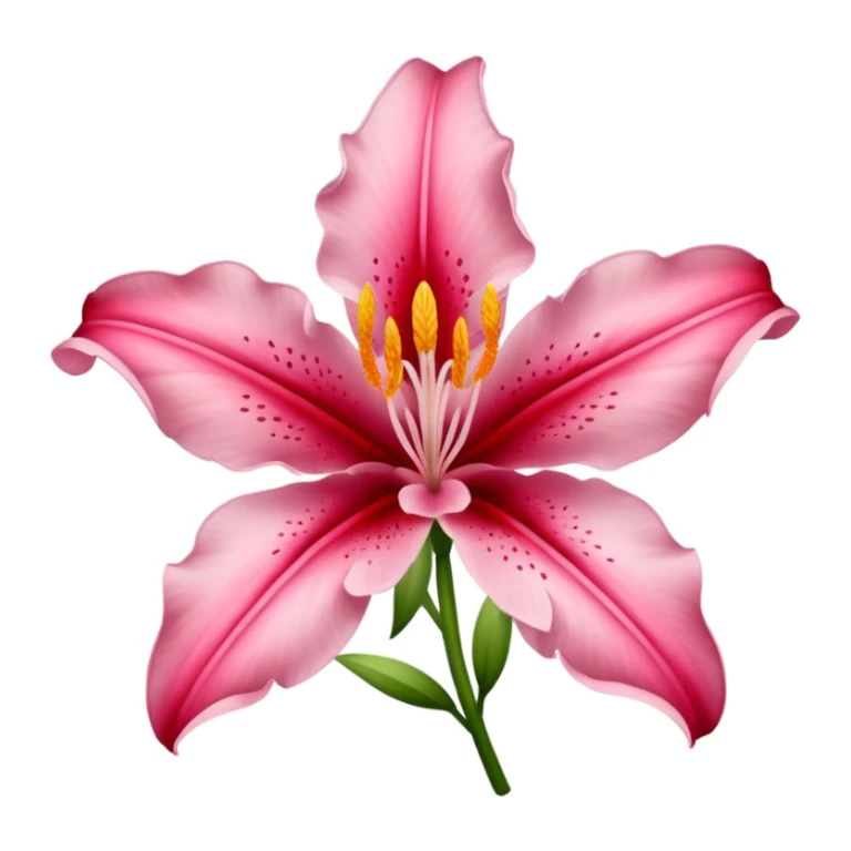 Red pink Lys flower sticker