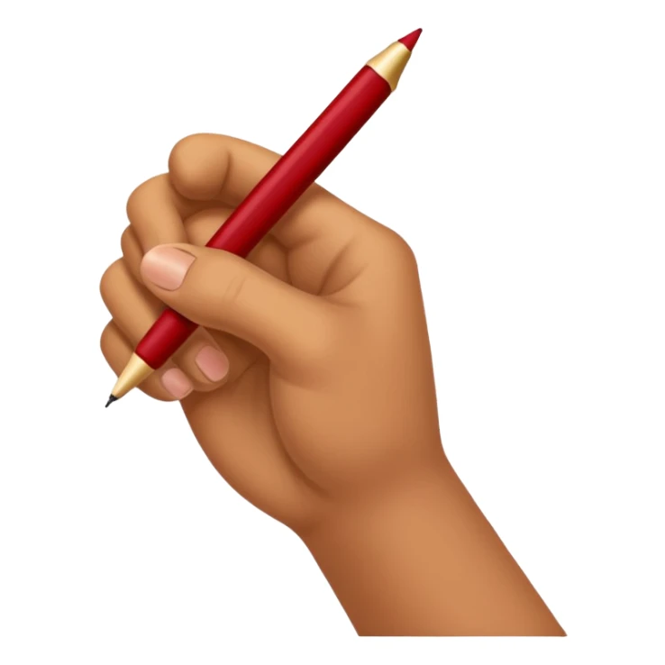 the hand writes with a dark red pen sticker