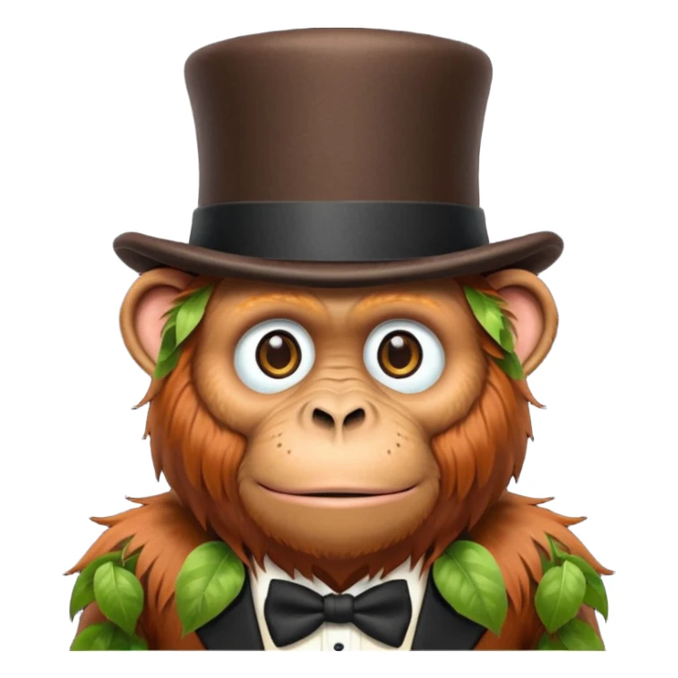 Orangutan with top hat sticker