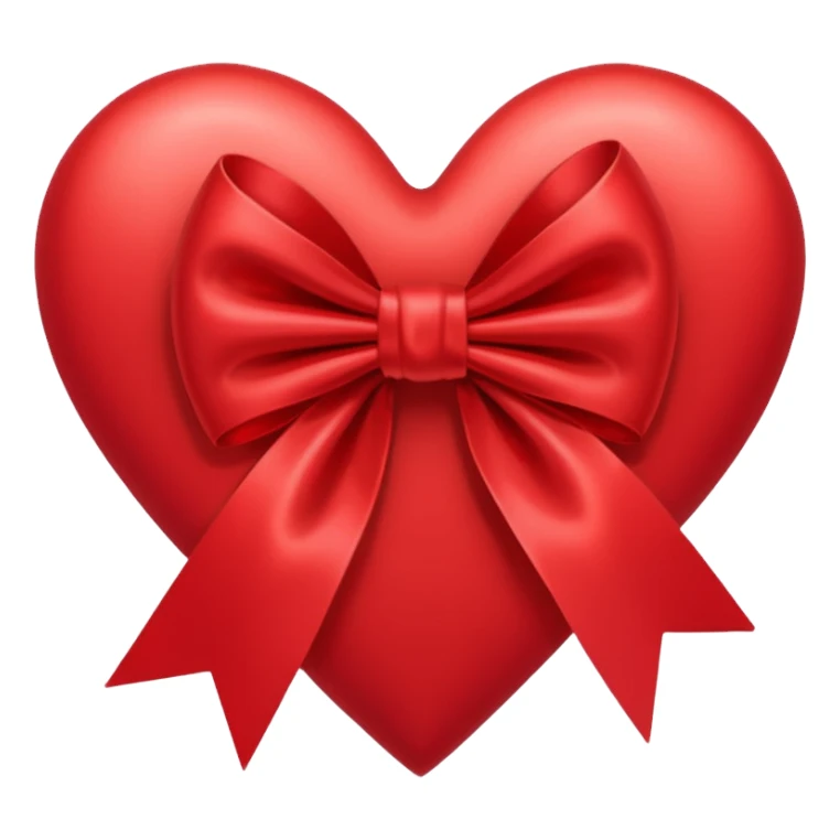 red bow heart sticker