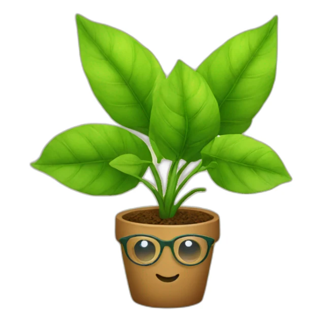 Plant with glasses sticker