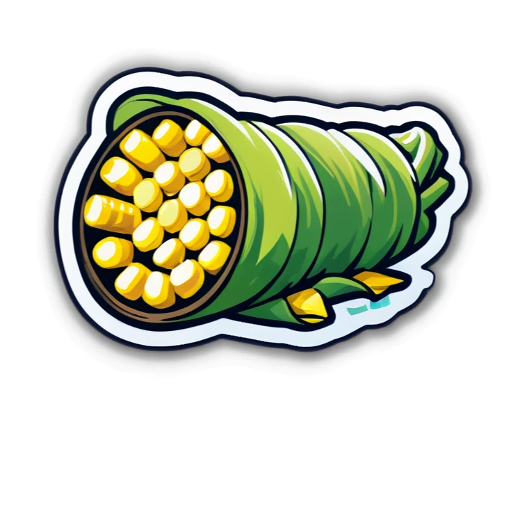 Corn eating logs sticker